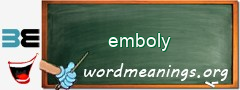 WordMeaning blackboard for emboly